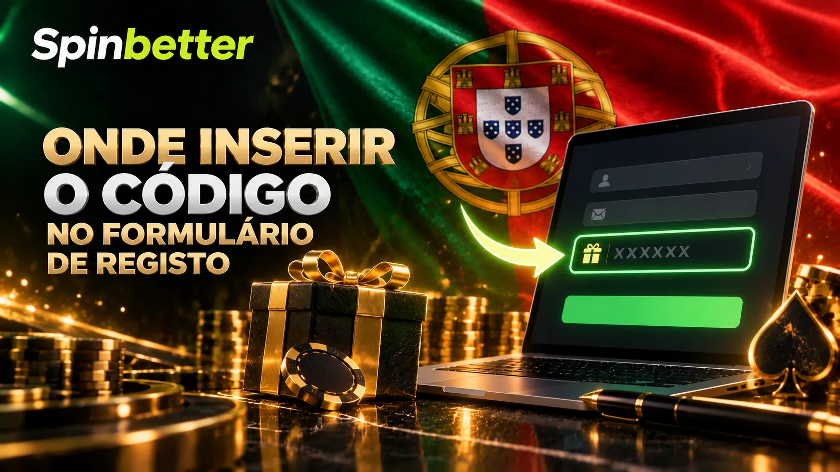 Campo do código promocional no formulário de registo da SpinBetter
