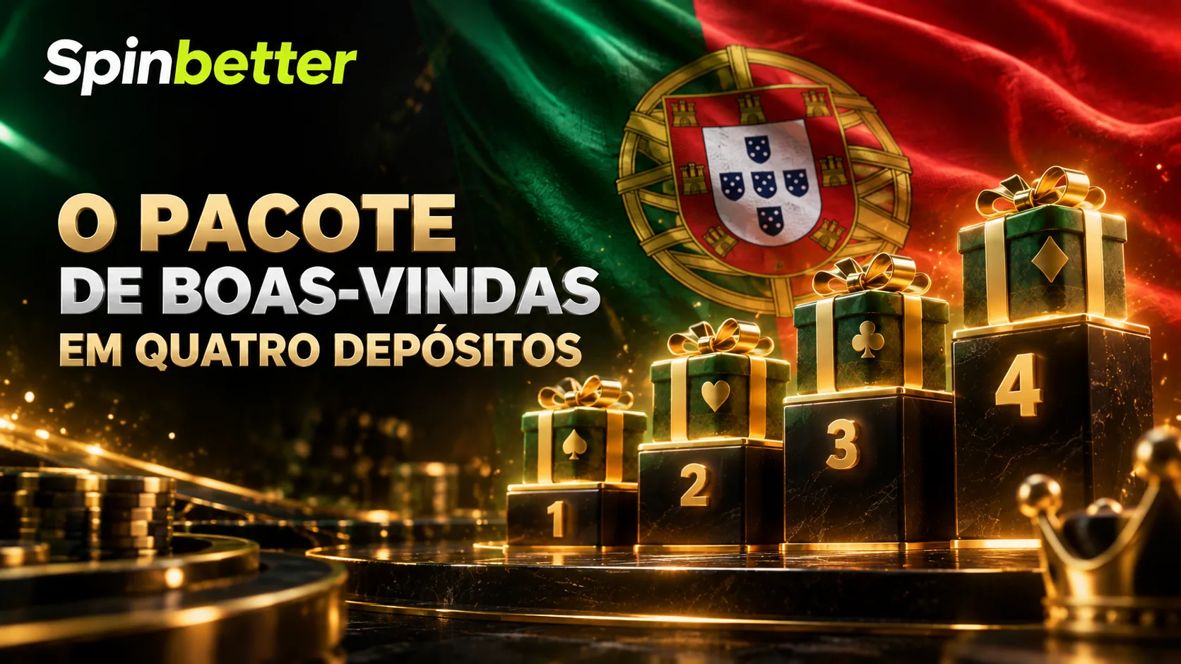 Pacote de boas-vindas da SpinBetter em quatro depósitos