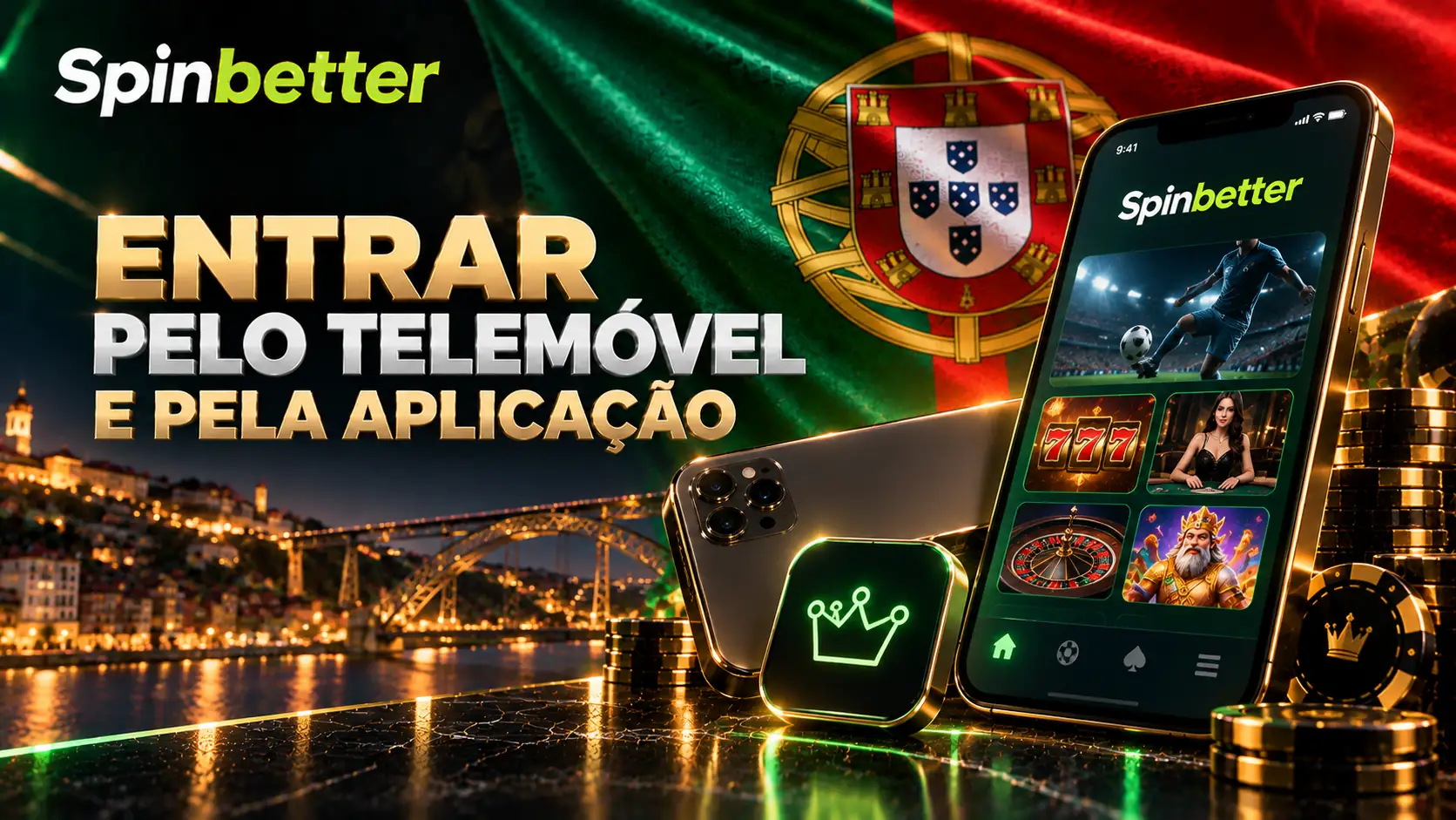 Acesso à conta SpinBetter pelo telemóvel e pela aplicação