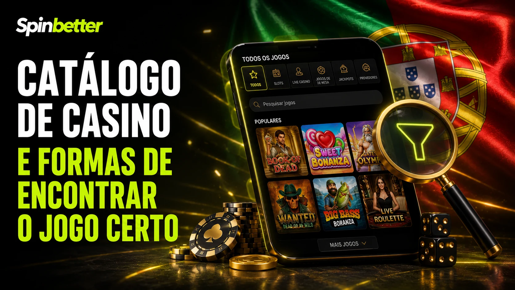 Catálogo do casino SpinBetter e formas de encontrar um jogo